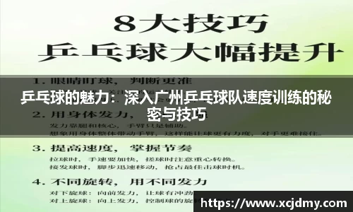 乒乓球的魅力：深入广州乒乓球队速度训练的秘密与技巧